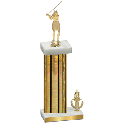 Accented Single Gold Glacier Victory Golf Trophy