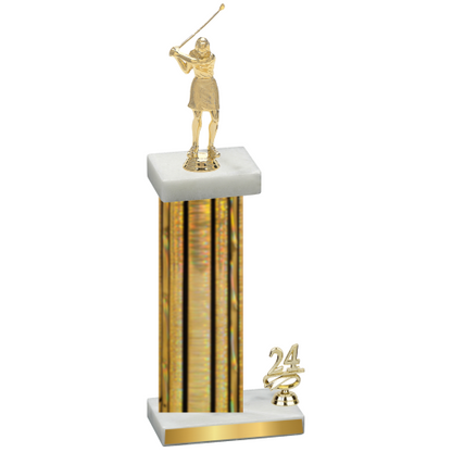 Accented Single Gold Glacier Year Golf Trophy