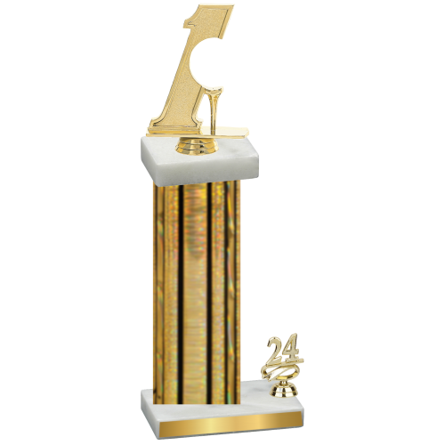 Accented Single Gold Glacier Year Golf Trophy