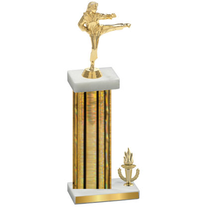 Accented Single Gold Glacier Victory Karate Trophy