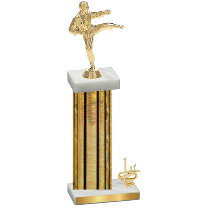 Accented Single Gold Glacier First Place Karate Trophy