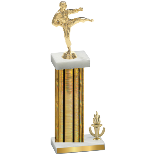 Accented Single Gold Glacier Victory Karate Trophy