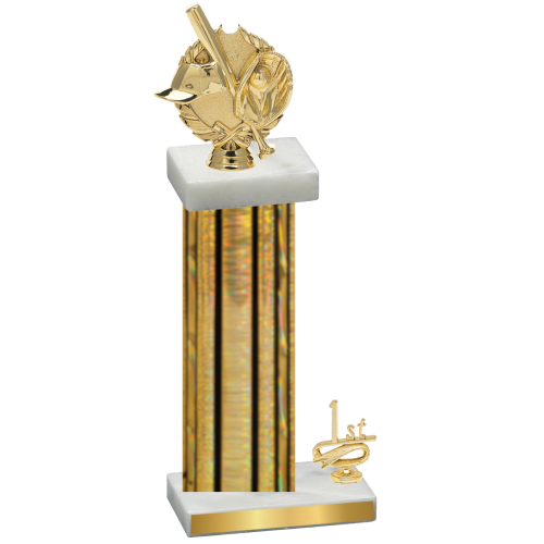 Accented Single Gold Glacier First Place Baseball Trophy