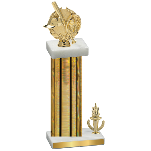Accented Single Gold Glacier Victory Baseball Trophy
