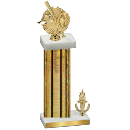 Accented Single Gold Glacier Victory Baseball Trophy