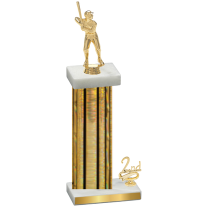 Accented Single Gold Glacier Second Place Baseball Trophy