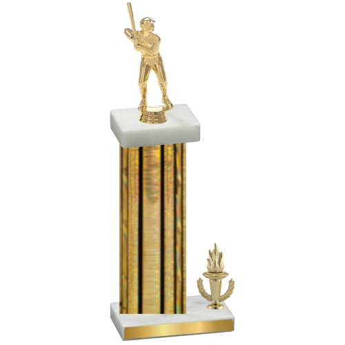 Accented Single Gold Glacier Victory Baseball Trophy