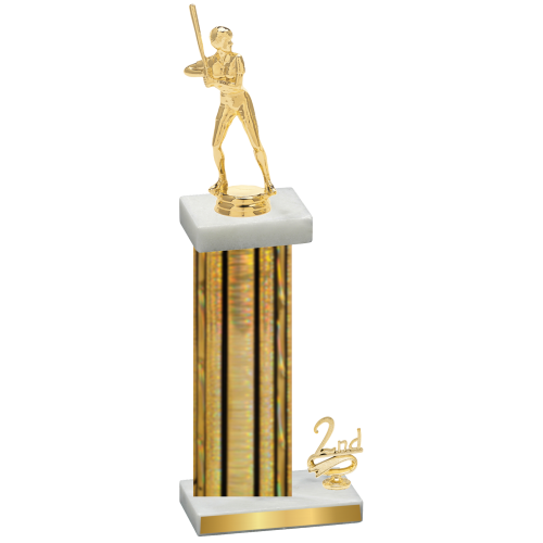 Accented Single Gold Glacier Second Place Softball Trophy