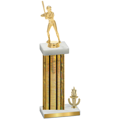 Accented Single Gold Glacier Victory Softball Trophy