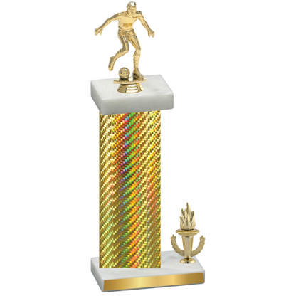 Accented Single Gold Carbon Fiber Victory Soccer Trophy