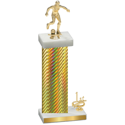 Accented Single Gold Carbon Fiber First Place Soccer Trophy