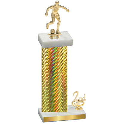 Accented Single Gold Carbon Fiber Second Place Soccer Trophy