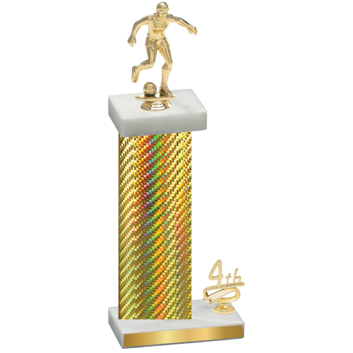 Accented Single Gold Carbon Fiber Fourth Place Soccer Trophy
