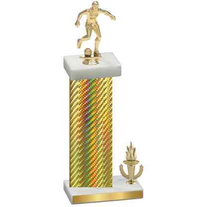 Accented Single Gold Carbon Fiber Victory Soccer Trophy