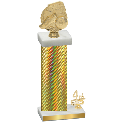 Accented Single Gold Carbon Fiber Fourth Place Soccer Trophy