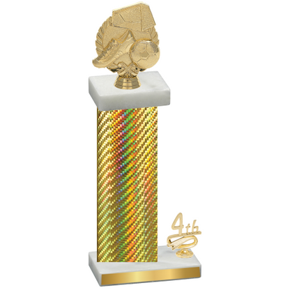 Accented Single Gold Carbon Fiber Fourth Place Soccer Trophy