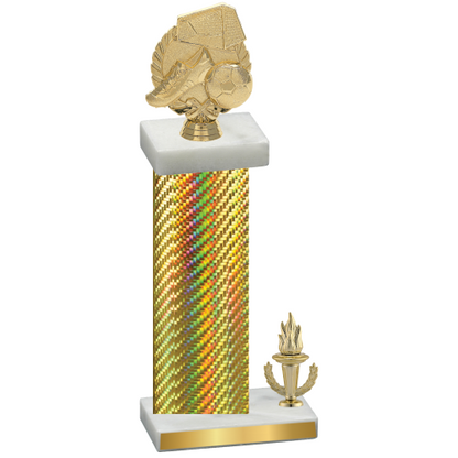 Accented Single Gold Carbon Fiber Victory Soccer Trophy