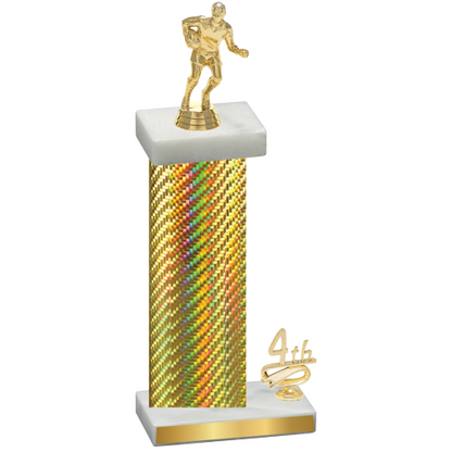 Accented Single Gold Carbon Fiber Fourth Place Rugby Trophy