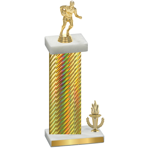 Accented Single Gold Carbon Fiber Victory Rugby Trophy