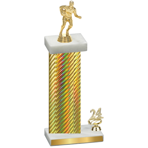 Accented Single Gold Carbon Fiber Year Rugby Trophy