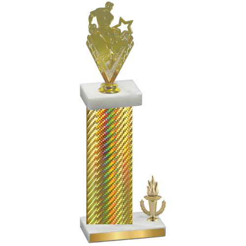 Accented Single Gold Carbon Fiber Victory Rugby Trophy