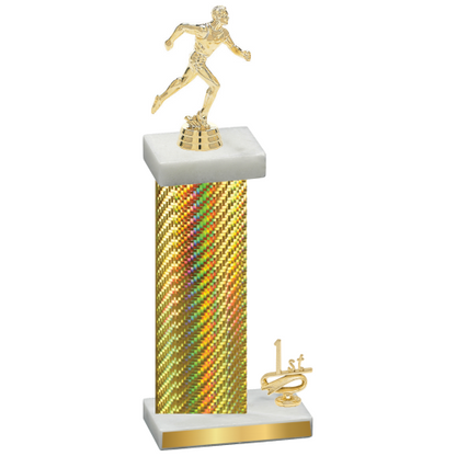 Accented Single Gold Carbon Fiber First Place Running Trophy