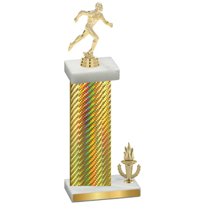 Accented Single Gold Carbon Fiber Victory Running Trophy