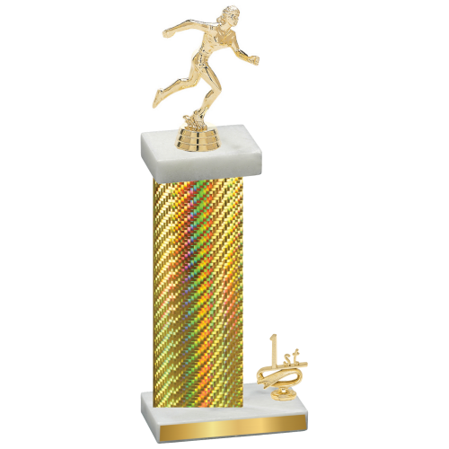 Accented Single Gold Carbon Fiber First Place Running Trophy