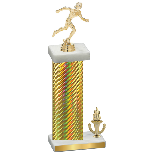 Accented Single Gold Carbon Fiber Victory Running Trophy