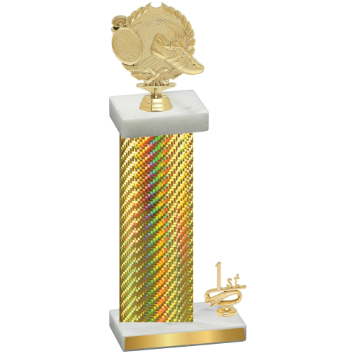 Accented Single Gold Carbon Fiber First Place Running Trophy