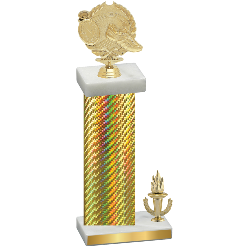 Accented Single Gold Carbon Fiber Victory Running Trophy