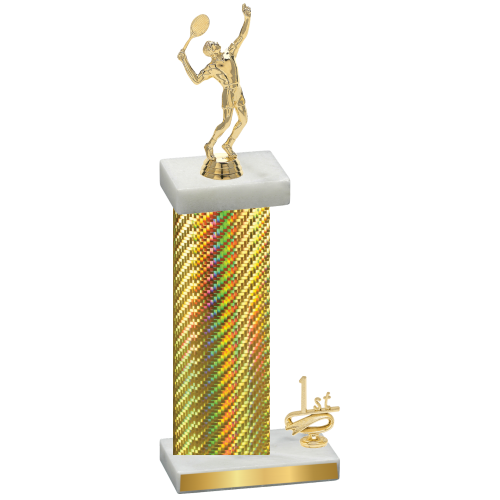 Accented Single Gold Carbon Fiber First Place Tennis Trophy