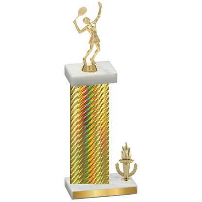 Accented Single Gold Carbon Fiber Victory Tennis Trophy