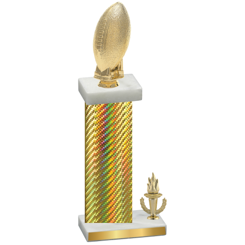 Accented Single Gold Carbon Fiber Victory Football Trophy