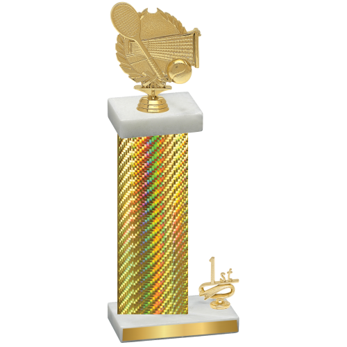 Accented Single Gold Carbon Fiber First Place Tennis Trophy