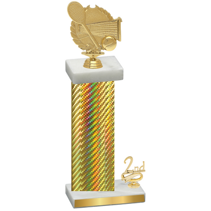 Accented Single Gold Carbon Fiber Second Place Tennis Trophy