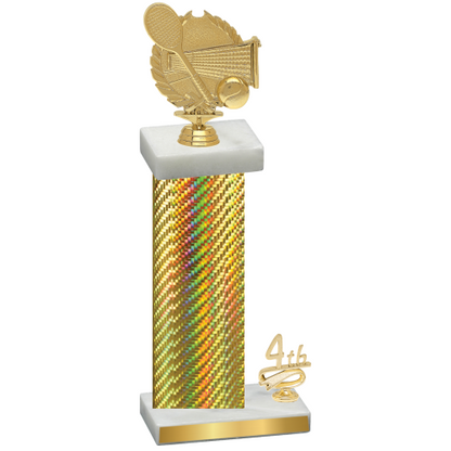 Accented Single Gold Carbon Fiber Fourth Place Tennis Trophy