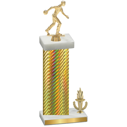 Accented Single Gold Carbon Fiber Victory Bowling Trophy