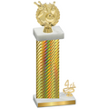 Accented Single Gold Carbon Fiber Fourth Place Bowling Trophy