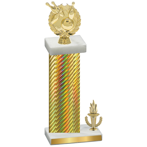 Accented Single Gold Carbon Fiber Victory Bowling Trophy