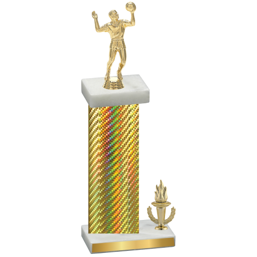 Accented Single Gold Carbon Fiber Victory Volleyball Trophy