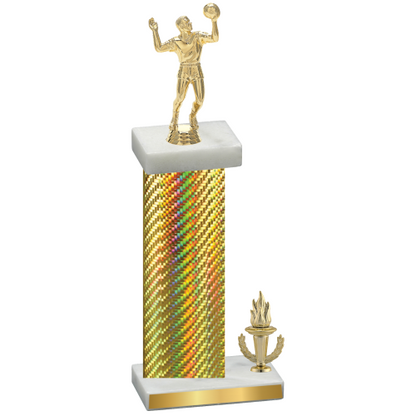 Accented Single Gold Carbon Fiber Victory Volleyball Trophy