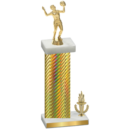 Accented Single Gold Carbon Fiber Victory Volleyball Trophy