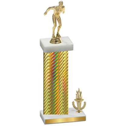 Accented Single Gold Carbon Fiber Victory Swimming Trophy