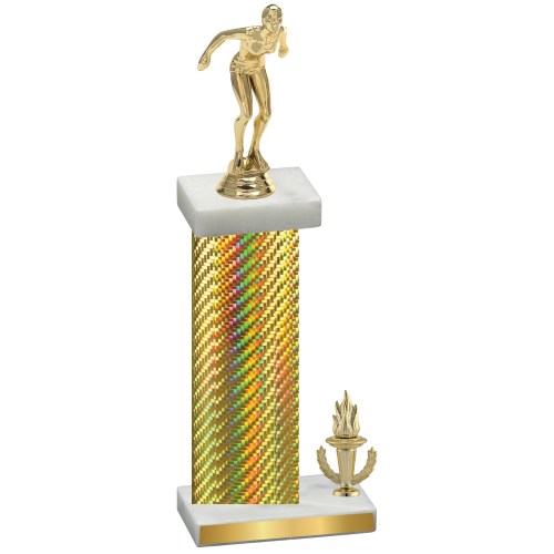 Accented Single Gold Carbon Fiber Victory Tennis Trophy