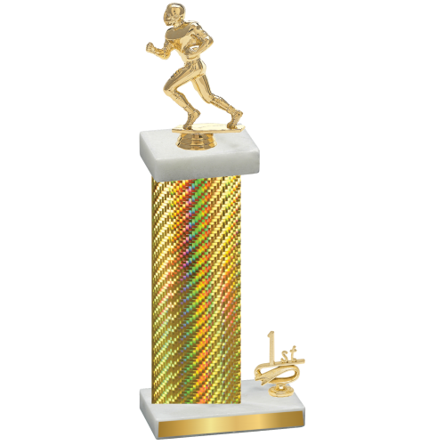 Accented Single Gold Carbon Fiber First Place Football Trophy