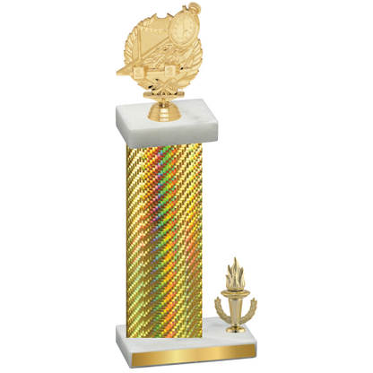 Accented Single Gold Carbon Fiber Victory Swimming Trophy