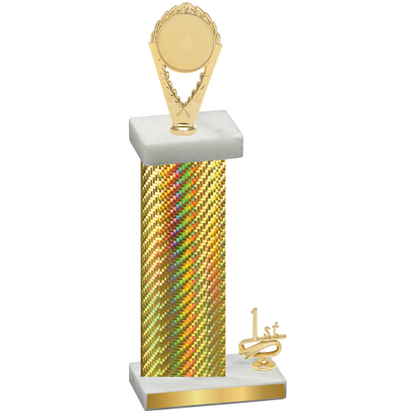 Accented Single Gold Carbon Fiber First Place Insert Trophy