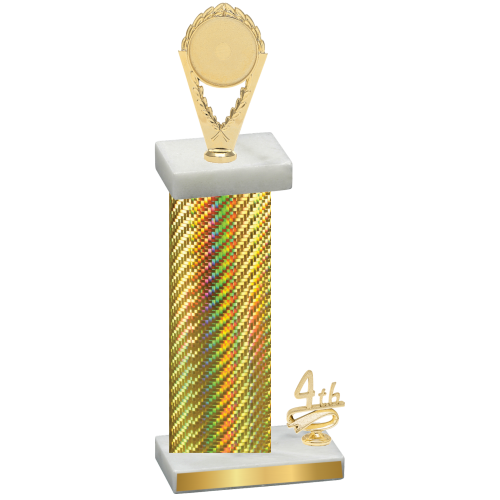 Accented Single Gold Carbon Fiber Fourth Place Insert Trophy