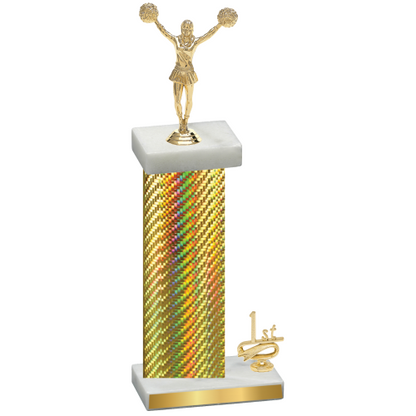 Accented Single Gold Carbon Fiber First Place Cheerleading Trophy